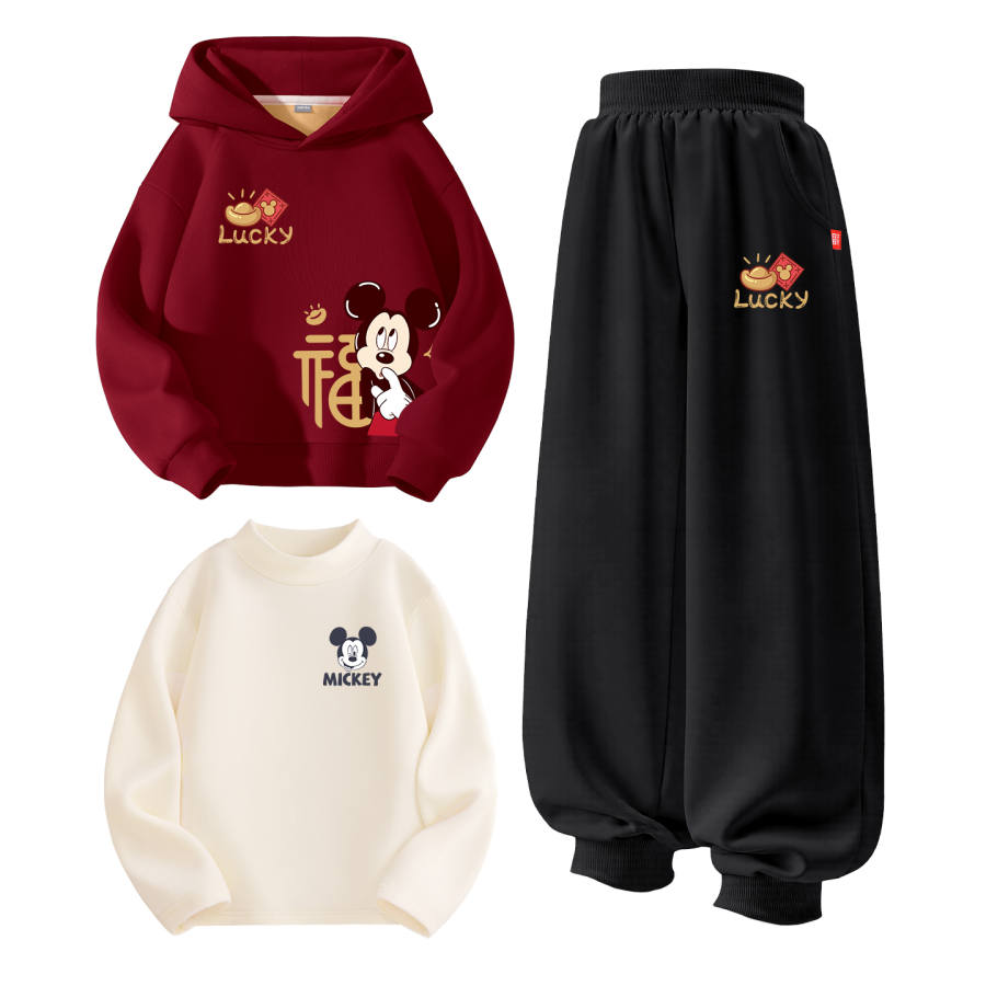 Disney Kids Casual Sportswear Hooded Thickened