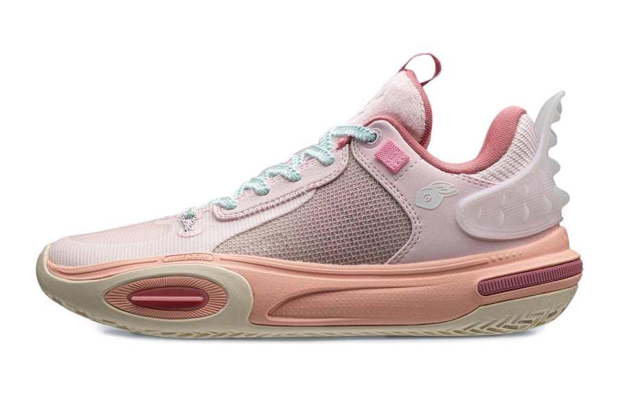 Li-Ning Li Ning All City 11 Youth Abrasion Resistant Breathable Low top Children's Basketball Shoes Rose Pink
