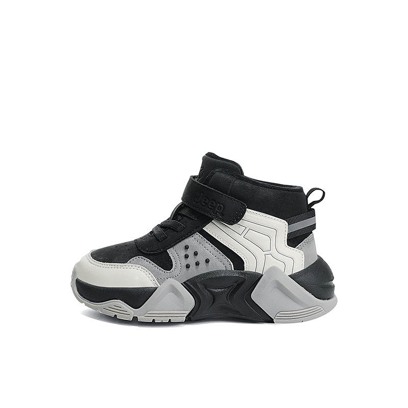 Jeep Synthetic Leather, Textile Thermal Abrasion Resistant Slip Resistant High top Kids' Running Shoes Teenagers