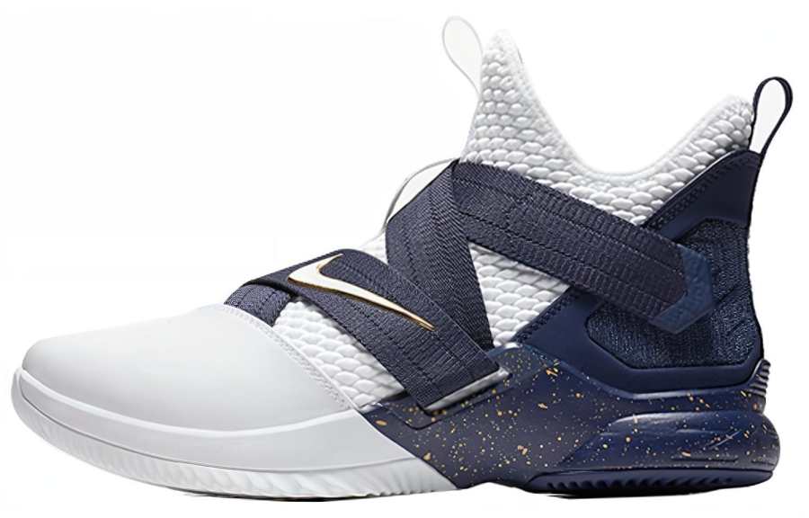 Nike Nike Zoom Soldier 12 Lebron Mid top Basketball Shoes Marine Blue Unisex