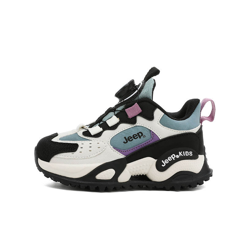 Jeep Running Collection Cushioning, Wear Resistant Low top Running Shoes Ivory White/Black Kids'