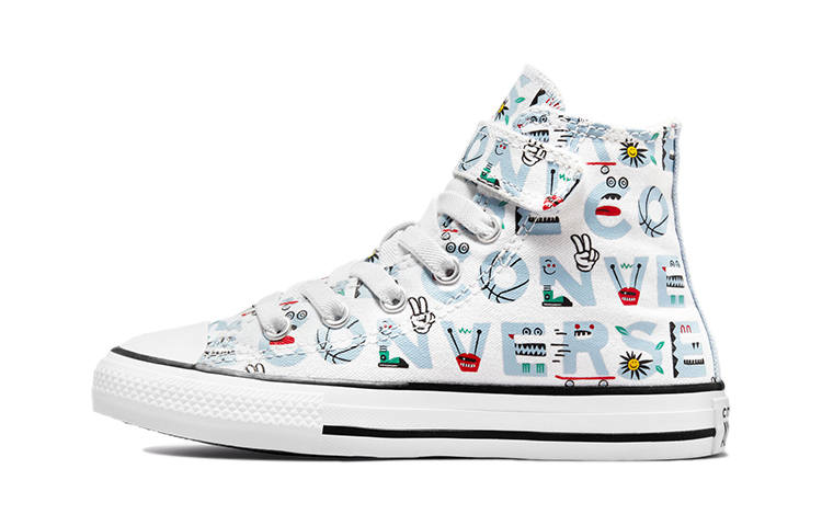 Converse Chuck Taylor All Star High top Kids Canvas Shoes White Blue Children Aged 3 7 Years Old