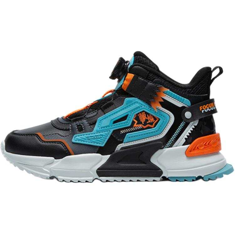 QIAODAN Mid top Casual Shoes Black Blue Teenagers