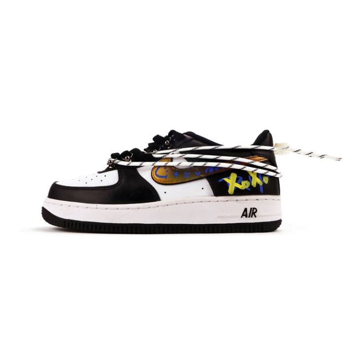 Nike Nike Air Force 1 Low Leather Slip Resistant Cushioning Abrasion Resistant Low top Kids' Skateboarding Shoes