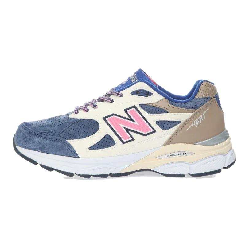 New Balance New Balance NB 990 V3 Abrasion Resistant Breathable Low top Kids' Running Shoes Blue White Kids'