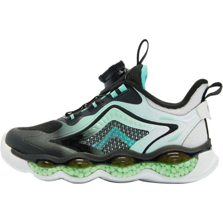 QIAODAN Slip Resistant Abrasion Resistant Low top Kids' Running Shoes Black Green White Children Aged 3 7 Years Old