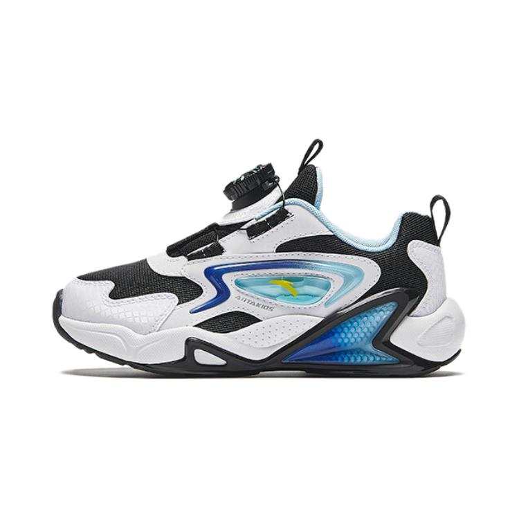Antakids Comfortable Slip Resistant Abrasion Resistant Low top Kids' Running Shoes Black White Waterfall Blue