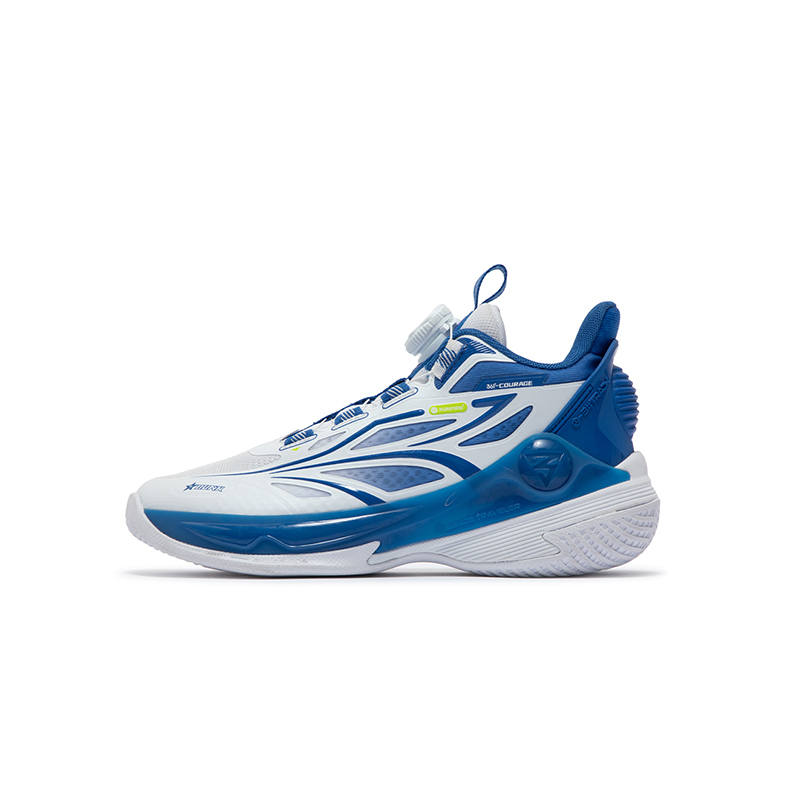361°KIDS Synthetic Leather, Textile Mid top Basketball Shoes White Blue Teenagers
