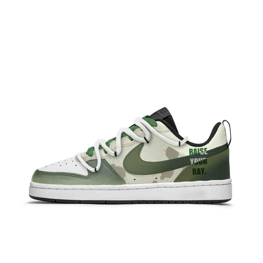 Nike Nike Court Borough Venom Slip Resistant Abrasion Resistant Low top Kids' Skateboarding Shoes White Green Teenagers