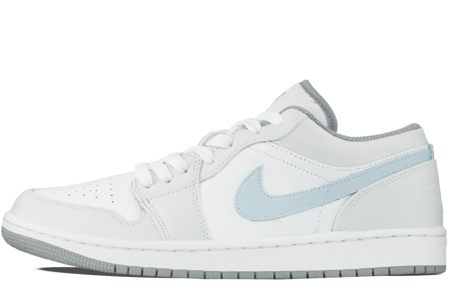 Jordan Jordan Air Jordan 1 Slip Resistant Cushioning Abrasion Resistant Low top Children's Basketball Shoes Gray White