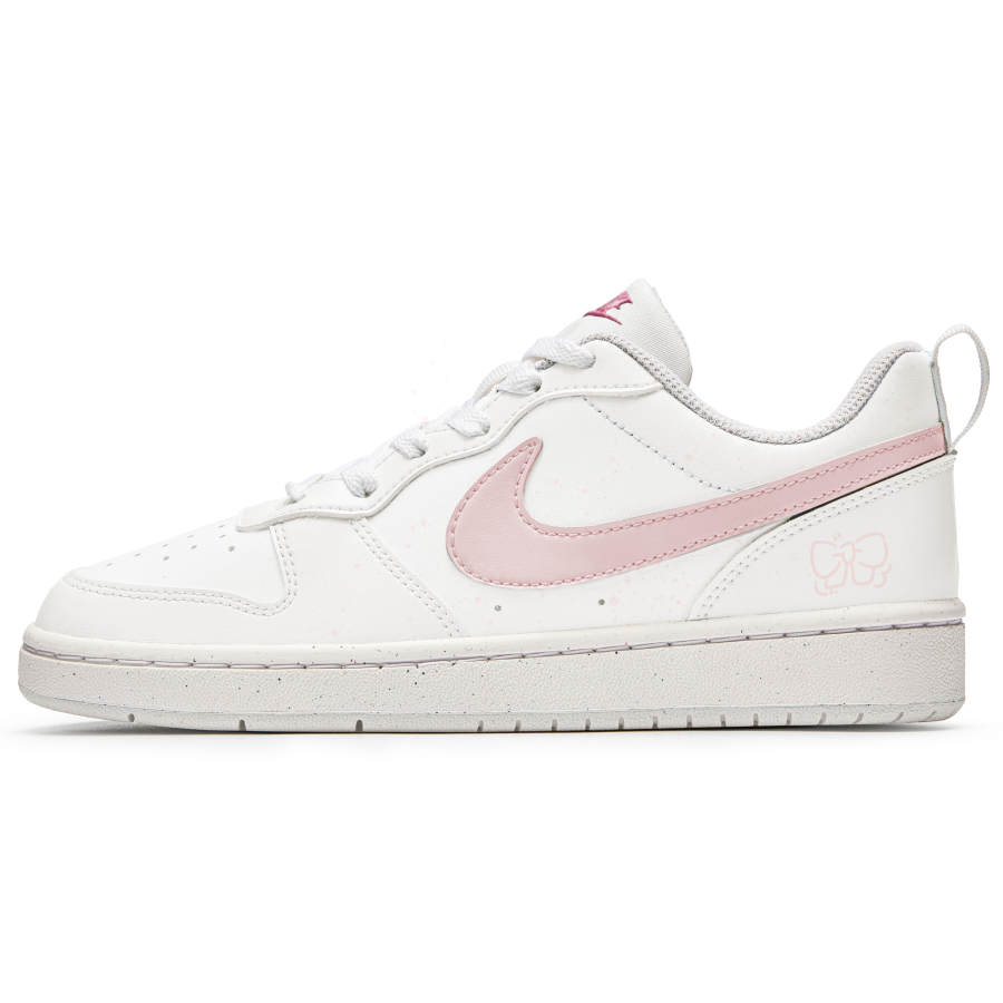 Nike Nike Court Borough Girlish Rhyme Abrasion Resistant Low top Kids' Skateboarding Shoes Beige Pink Teenagers