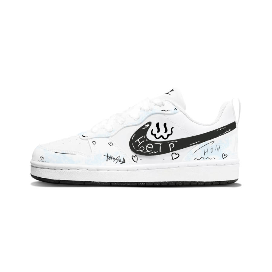 Nike Nike Court Borough Synthetic Leather Cushioning Abrasion Resistant Cushioning, Wear Resistant Low top