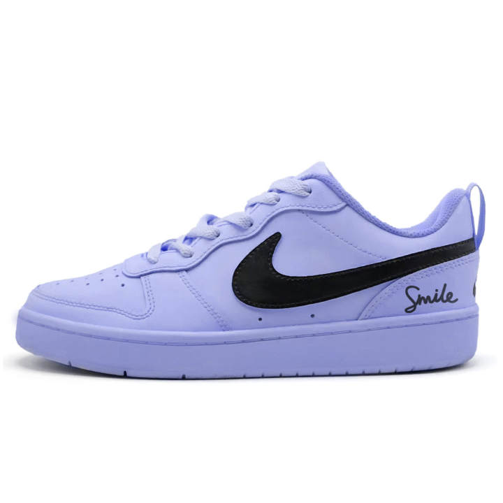 Nike Nike Court Borough Purple Elegance Step Leather Slip Resistant Abrasion Resistant Cushioning