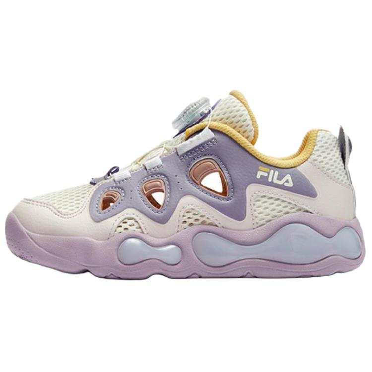 FILA KIDS BOA Fused Cracked Light Shoes Slip Resistant Abrasion Resistant Low top Kids' Training Shoes Purple