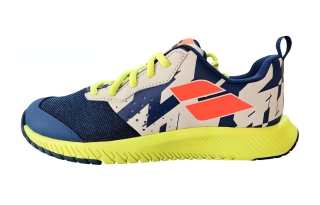 Babolat Slip Resistant Slip Resistant Kids' Training Shoes Dark Blue Yellow Green Kids'