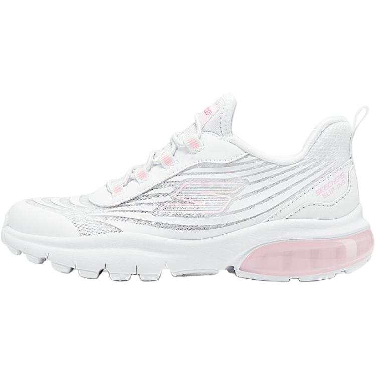 Skechers Kids Synthetic Leather, Textile Slip Resistant Abrasion Resistant Low top Kids Lifestyle Shoes White Kids'