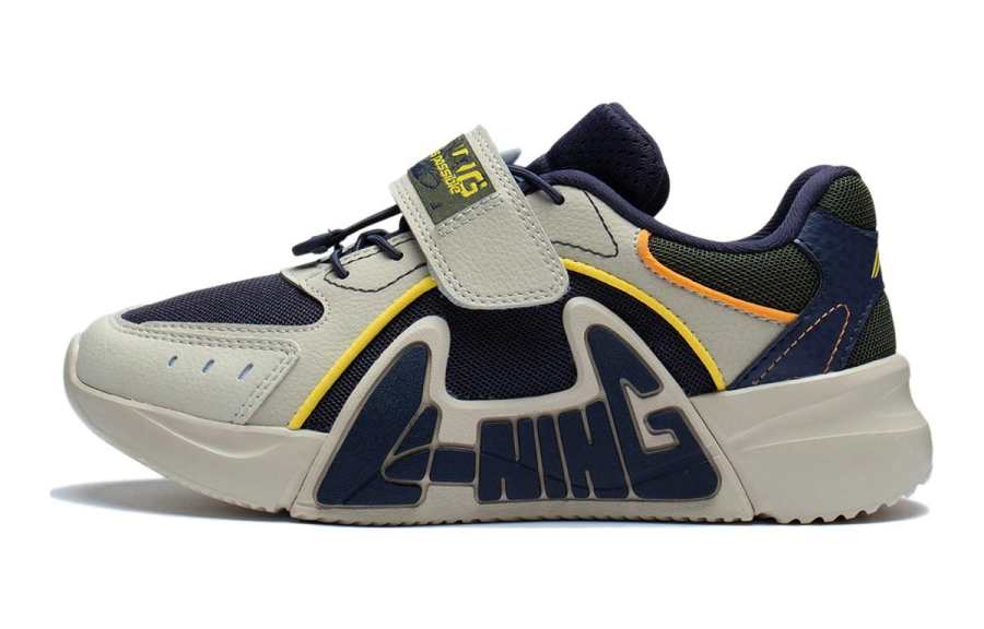 Li-Ning YOUNG Li Ning YOUNG LN 90 Comfortable Slip Resistant Abrasion Resistant Low top Sports Casual Shoes Gray Green Teenagers