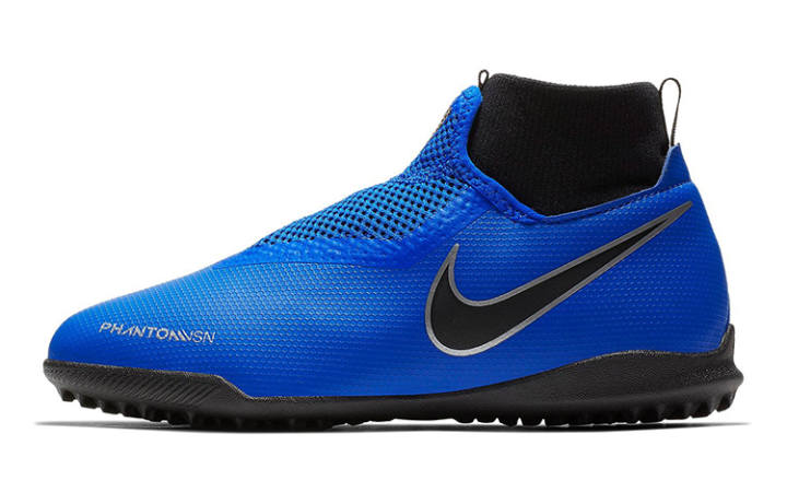 Nike Nike Phantom Vision Academy DF TF Slip Resistant Cushioning Abrasion Resistant Mid top Kids' Soccer Shoes Blue Black