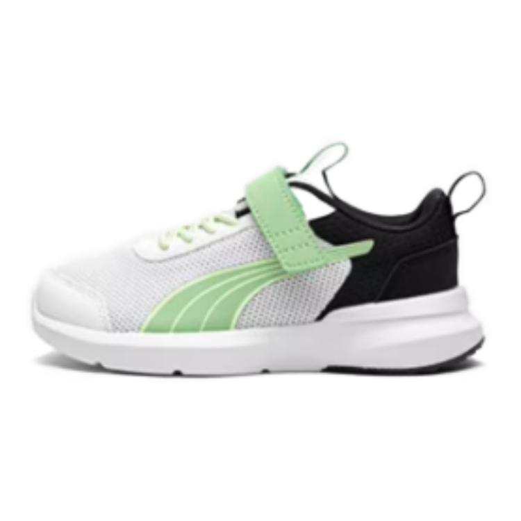 PUMA Fabric Cushioning, Wear Resistant Low top Kids Lifestyle Shoes Black White Green Kids'