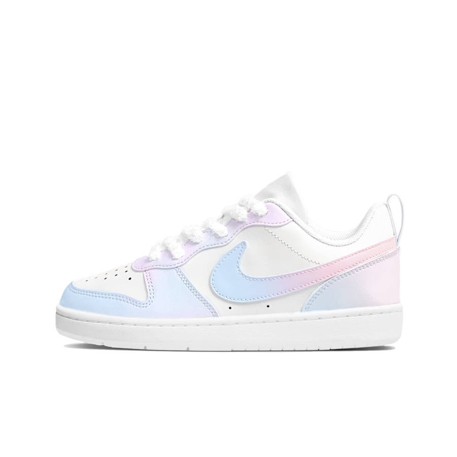 Nike Nike Court Borough Blue Powder Glaze Cushioning Slip Resistant Low top Kids' Skateboarding Shoes Blue Pink Teenagers