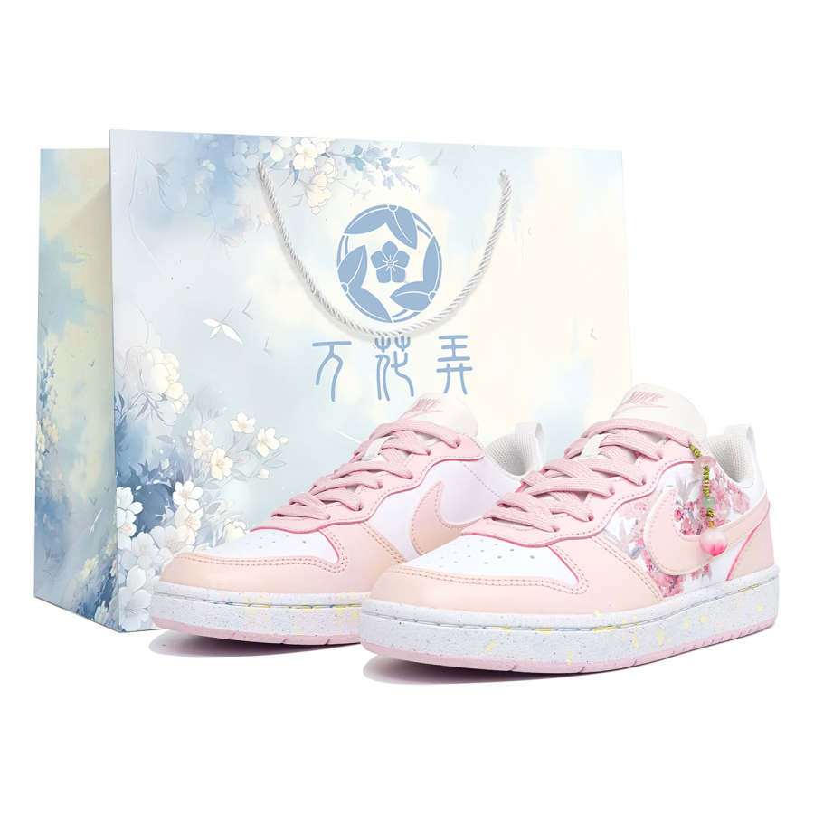 Nike Nike Court Borough Slip Resistant Abrasion Resistant Low top Kids' Skateboarding Shoes Pink Teenagers