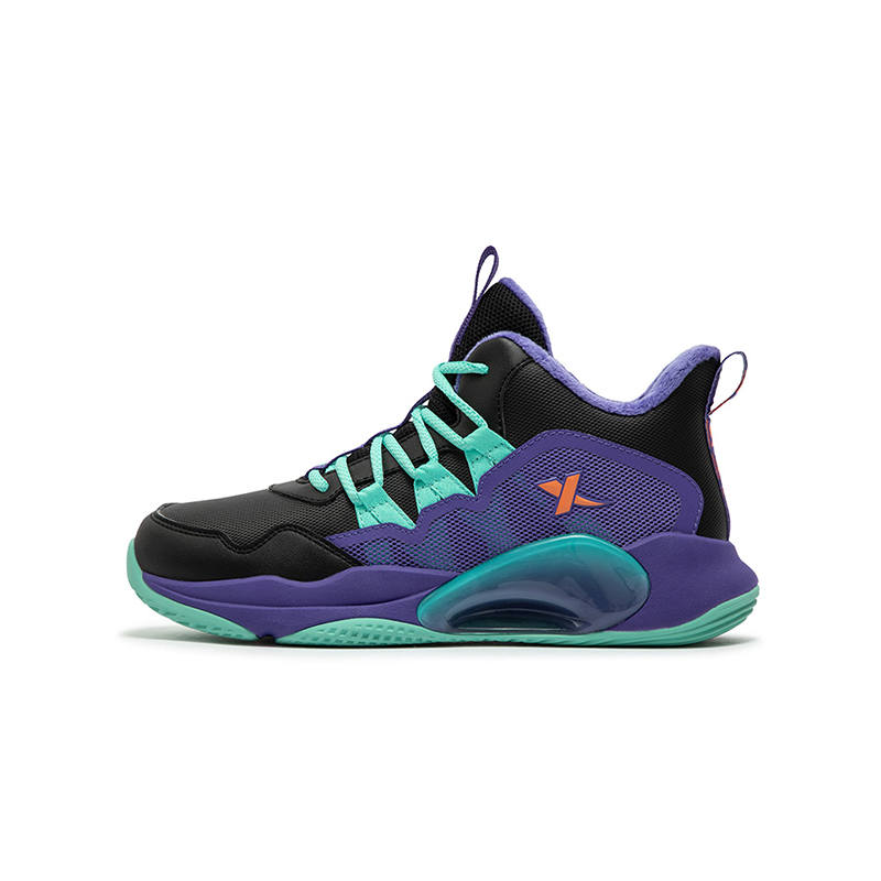 XTEP Battle Gaze Slip Resistant Abrasion Resistant Insulated Shoes Black Purple Outer Light Kids'