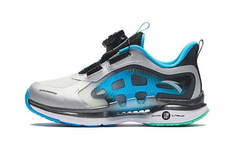 Antakids Abrasion Resistant Breathable Low top Kids' Running Shoes Silver Blue Black Pre school