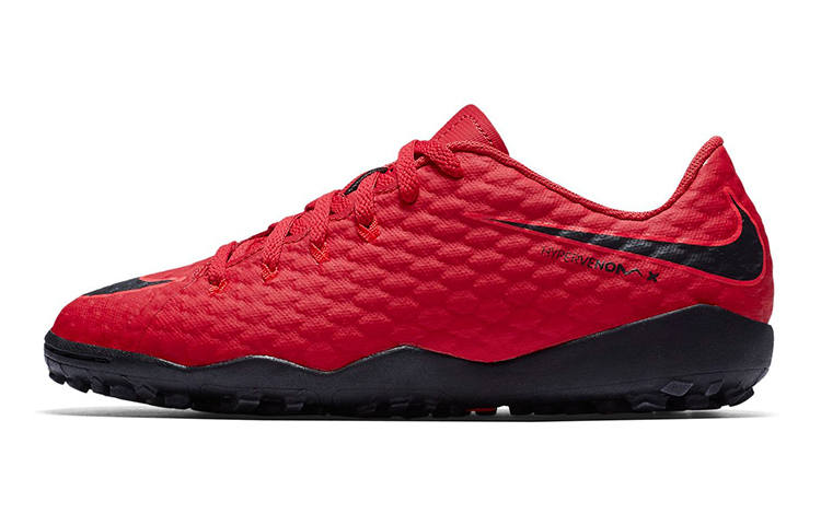 Nike Nike Hypervenom Phelon Slip Resistant Abrasion Resistant Low top Kids' Soccer Shoes Red Black Kids'