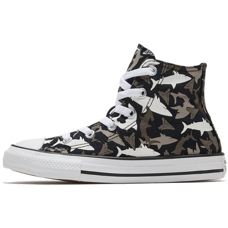 Converse Chuck Taylor All Star Trendy Mid top Canvas Shoes Black Camouflage Children Aged 3 7 Years Old