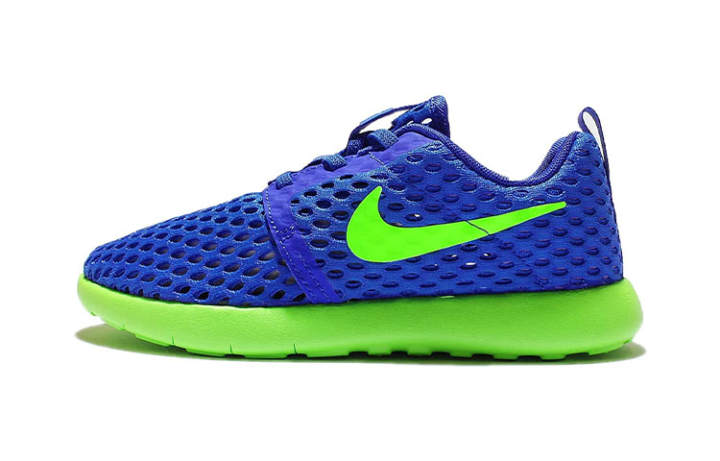 Nike Nike Roshe One Low top Kids' Running Shoes Fluorescent Blue Green Children Aged 3 7 Years Old