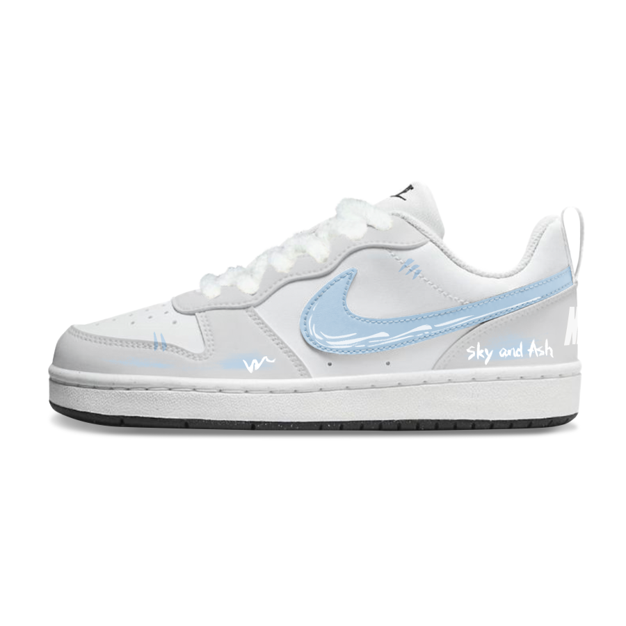 Nike Nike Court Borough Sky Gray Tranquility Low top Kids' Skateboarding Shoes Gray White Teenagers