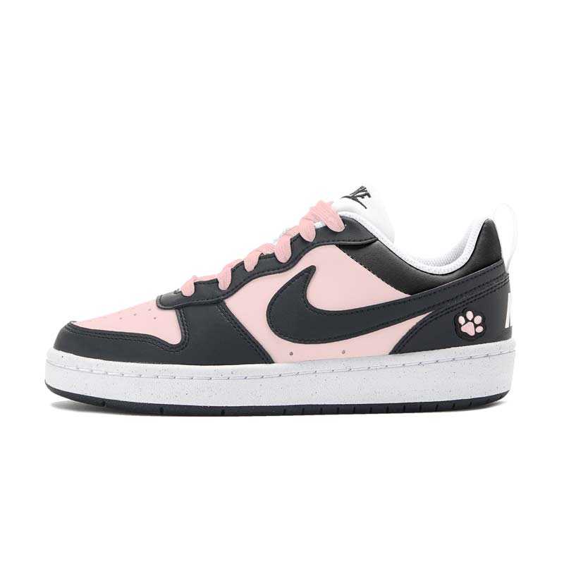 Nike Nike Court Borough Slip Resistant Abrasion Resistant Low top Kids' Skateboarding Shoes Black Pink Teenagers
