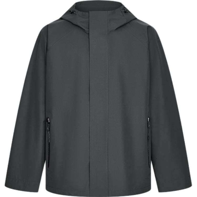 URBAN REVIVO Jackets Men's Dark Gray Hooded Moderate Other