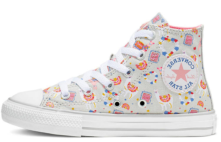 Converse Chuck Taylor All Star Comfortable High top Kids Canvas Shoes Gray Brown Graffiti Teenagers
