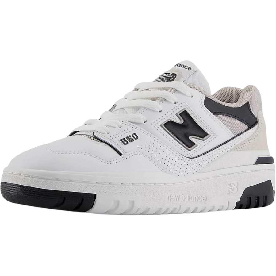 New Balance New Balance NB 550 Leather Abrasion Resistant Abrasion Resistant Low top Kids Lifestyle Shoes White Black Teenagers