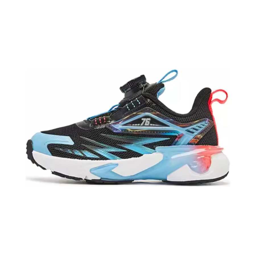 QIAODAN Slip Resistant Cushioning Slip Resistant Cushioning Low top Kids' Running Shoes Black Blue