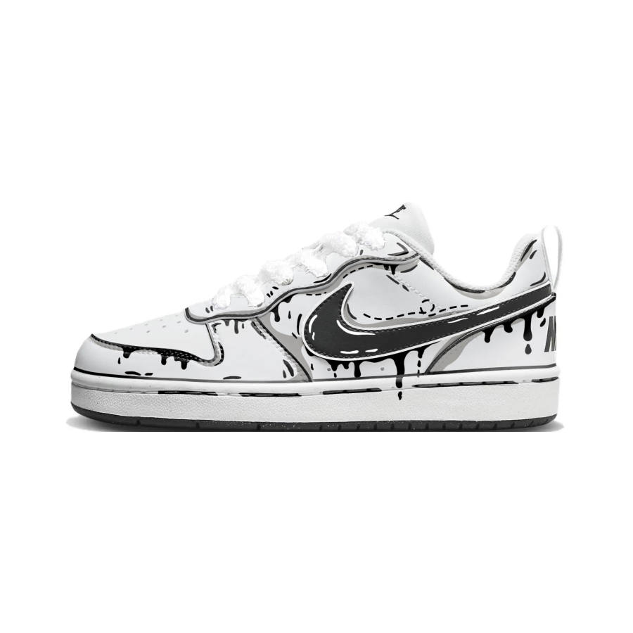 Nike Nike Court Borough Line Venom Synthetic Leather Low top Kids' Skateboarding Shoes Black Gray Teenagers
