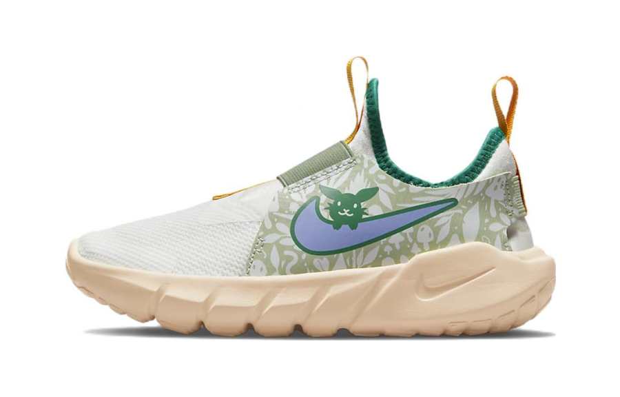 Nike Nike Flex Runner 2 Slip Resistant Cushioning Abrasion Resistant Low top Running Shoes White Green