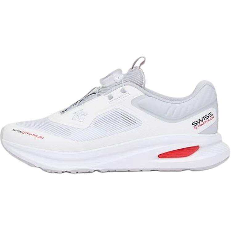 DESCENTE RUNNING Cushioning Rebound Breathable Low top Kids' Running Shoes White Teenagers