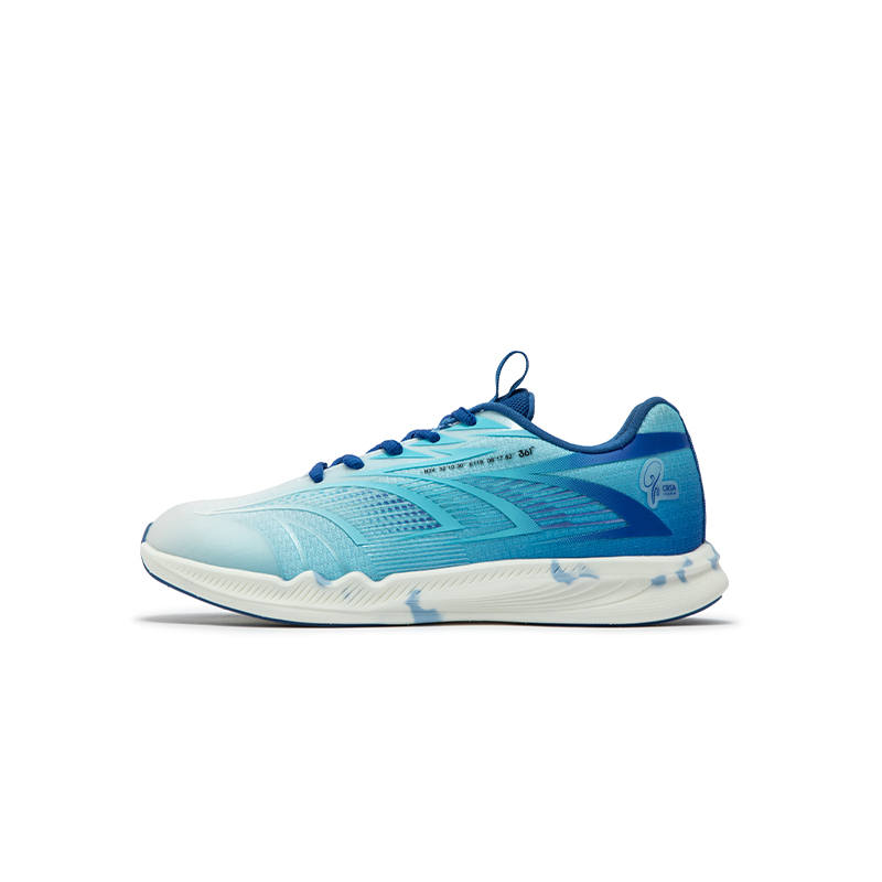 361°KIDS Light Feather Synthetic Leather, Textile Low top Casual Shoes White Blue Unisex