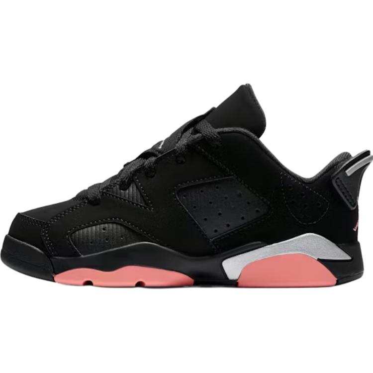 Jordan Jordan Air Jordan 6 Abrasion Resistant Low top Children's Basketball Shoes Black Children Aged 3 7 Years Old