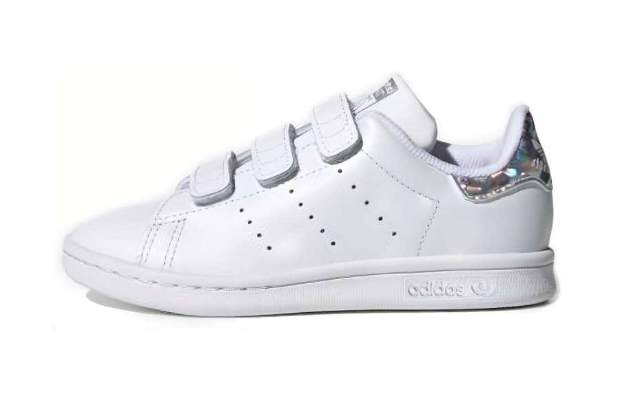 Adidas Originals Stan Smith Low top Kids' Skateboarding Shoes White Silver Children Aged 3 7 Years Old