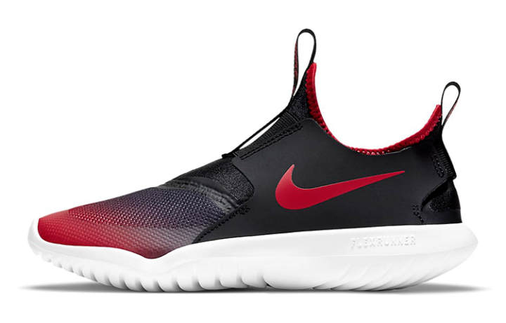 Nike Nike Flex Runner Cushioning Slip Resistant Abrasion Resistant Low top Running Shoes Black Red Unisex