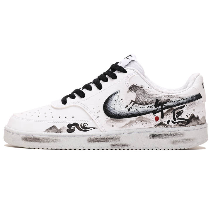 Nike Nike Court Vision 1 Abrasion Resistant Low top Skateboard Shoes Men's Gray White