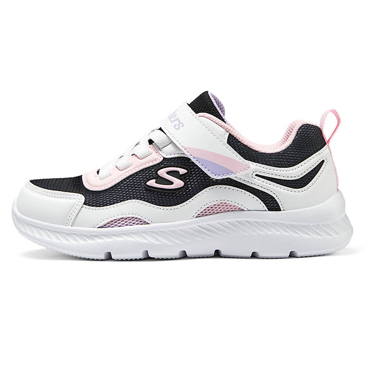 Skechers Girls Slip Resistant, Abrasion Resistant, Breathable Low top Kids Lifestyle Shoes Black White Pink Kids'