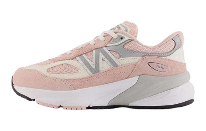 New Balance New Balance NB 990 V6 Comfortable Abrasion Resistant Low top Kids' Running Shoes Pink White Teenagers