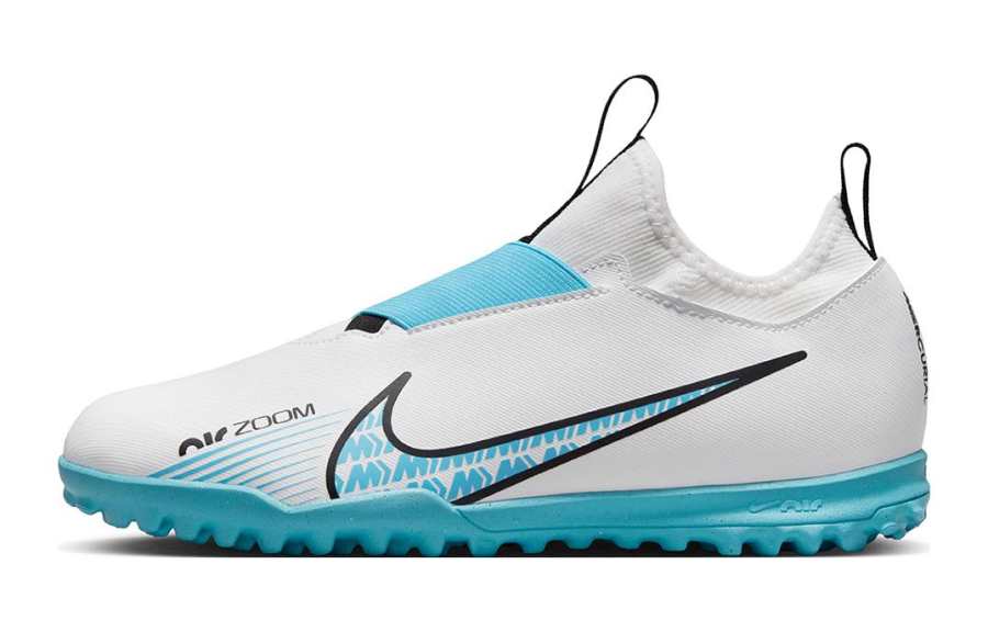 Nike Nike Zoom Vapor 15 Academy Anti Kick Cushioning Low top Soccer Shoes White Blue Kids'