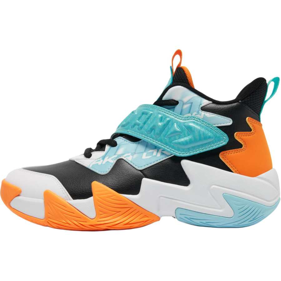 QIAODAN Comfortable Mid top Basketball Shoes Black Blue 34 42 Teenagers