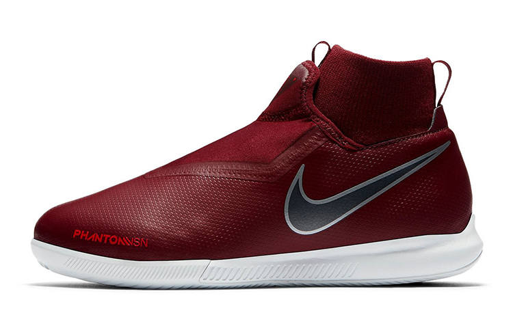 Nike Nike JR PHANTOM VSN ACADEMY DF IC Slip-Resistant Cushioning Wear-Resistant Low-Top Kids' Soccer Shoes Burgundy Kids'