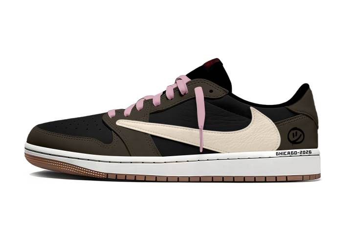 Jordan Travis Scott x Jordan Air Jordan 1 Travis Scott X AJ1 Chicago Meadow Cushioning, Wear Resistant Low top